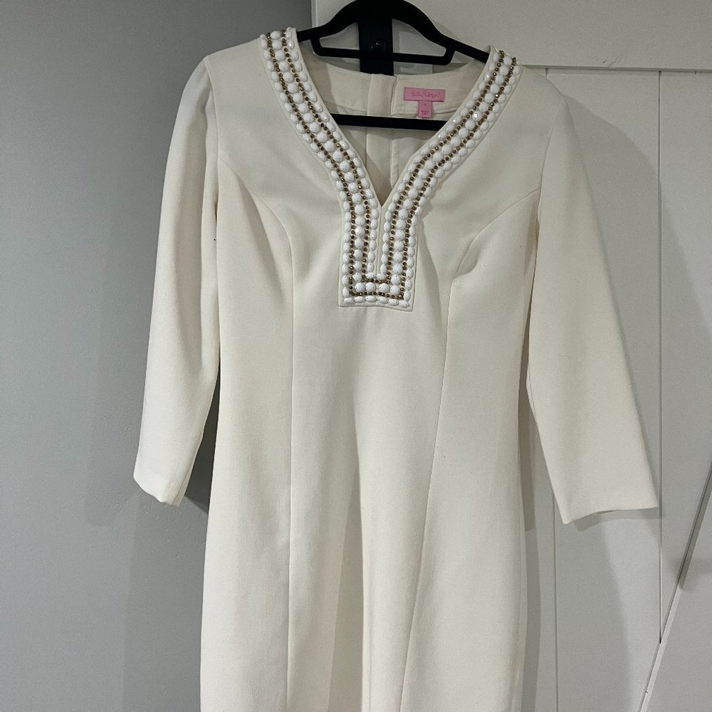 White Beaded Lilly Pulitzer Dress